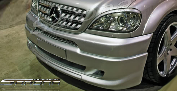 Custom Mercedes ML Front Bumper Add-on  SUV/SAV/Crossover Front Lip/Splitter (1998 - 2001) - $450.00 (Part #MB-006-FA)